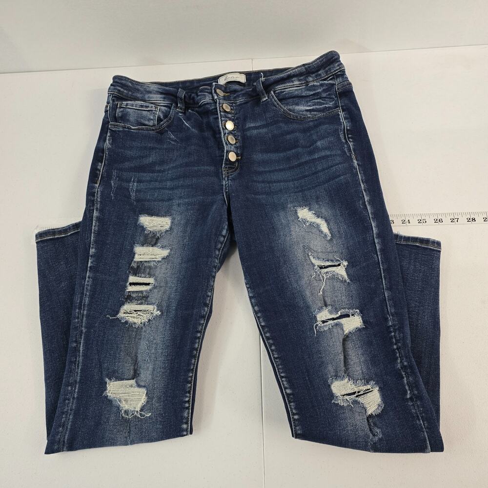 KanCan KC8634M Women’s Distressed Skinny Jeans Size 3/25 button fly (6096)